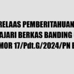 RELAAS PEMBERITAHUAN MEMPELAJARI BERKAS BANDING INZAGE a